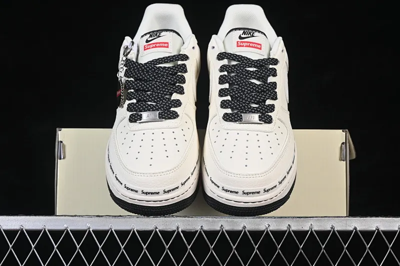 All categories Nk Air Force 1 Air Force series Nk Air Force 1 Low Air Force low-top Nike Air Force 1'07 Low Supreme co-branded beige signature Air Force 1 low-top casual sneakers XX3168-222
